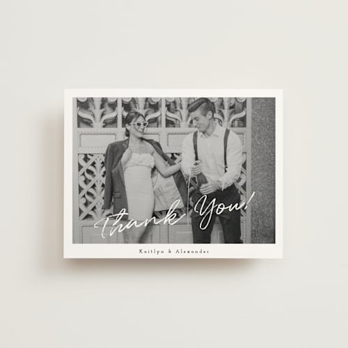 This is a cloud wedding thank you cards with standard by Adelyn T. called photograph scribble printing on strathmore in standard