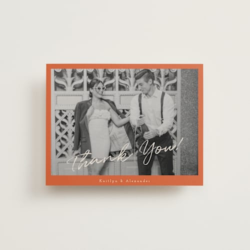 This is a sunset wedding thank you cards with standard by Adelyn T. called photograph scribble printing on strathmore in standard