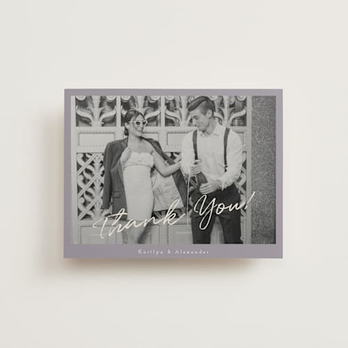 This is a lavender wedding thank you cards with standard by Adelyn T. called photograph scribble printing on strathmore in standard