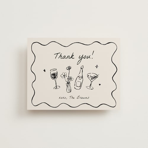 This is a ink wedding thank you cards with standard by Cass Loh called chic soirée printing on strathmore in standard