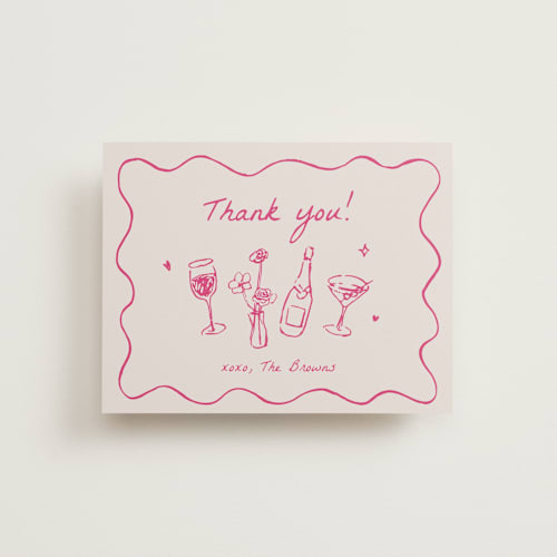 This is a rosebud wedding thank you cards with standard by Cass Loh called chic soirée printing on strathmore in standard