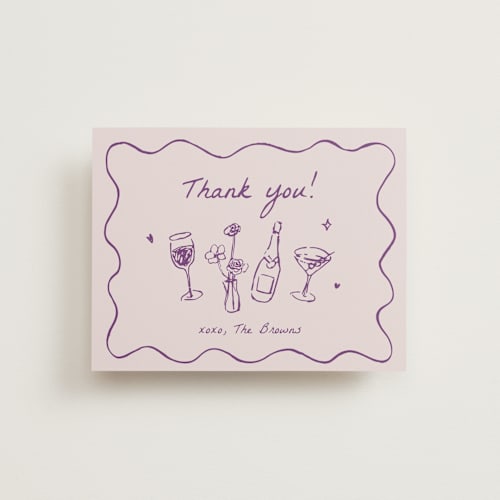 This is a mulberry wedding thank you cards with standard by Cass Loh called chic soirée printing on strathmore in standard