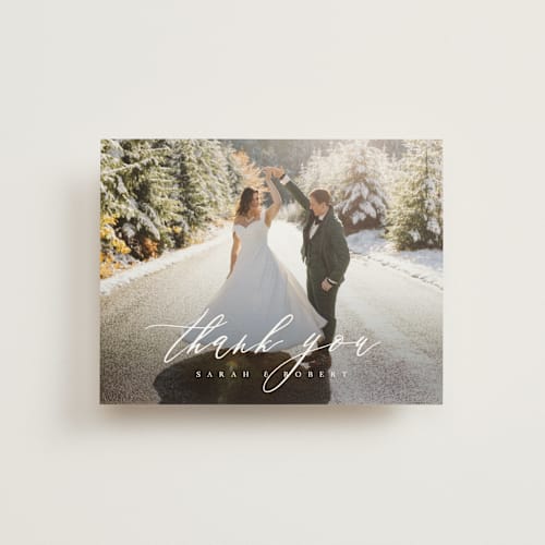 This is a classic wedding thank you cards with standard by Kelly Schmidt called corison printing on strathmore in standard