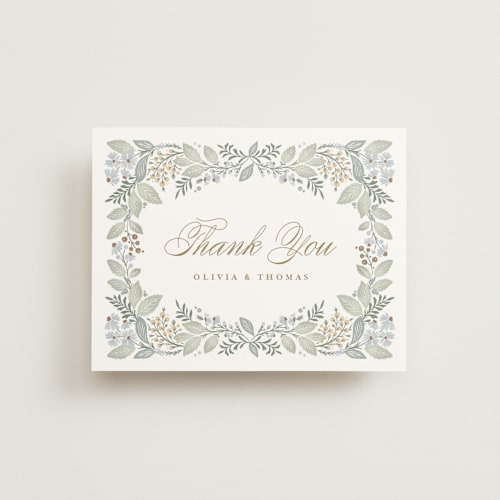 This is a meadow wedding thank you cards with standard by Kristen Smith called wild flora printing on strathmore in standard