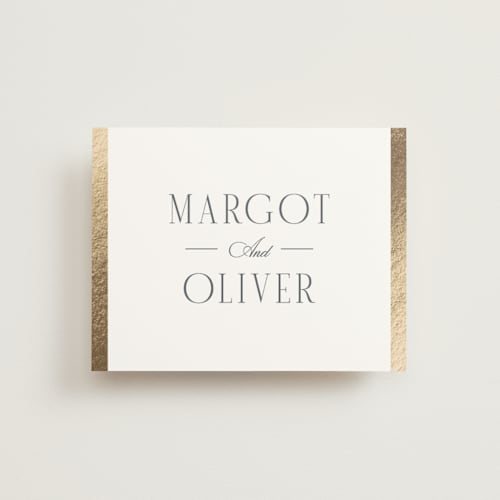 This is a quartz wedding thank you cards with foil pressed by Kristie Kern called the ritz printing on strathmore in standard