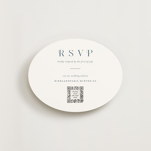 This is a azure rsvp cards with standard by tuldok called embellished note printing on signature in standard