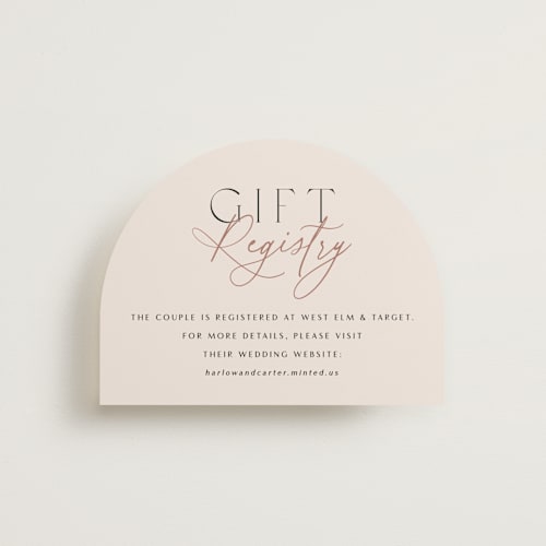 This is a champagne bridal shower insert cards with standard by Summer Winkelman called simple classic printing on signature in standard