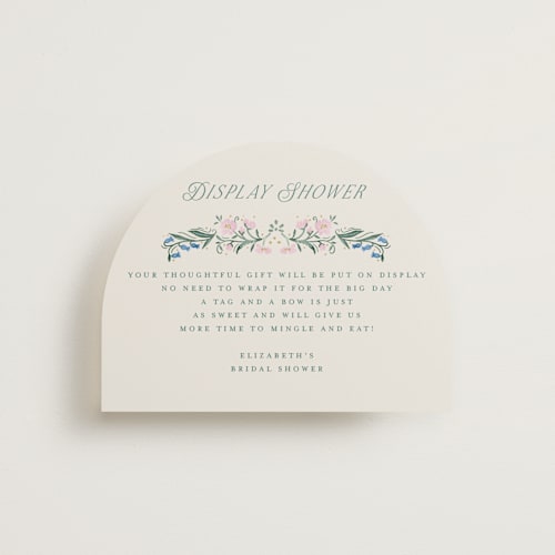 This is a evergreen bridal shower insert cards with standard by Petra Kern called book cover printing on signature in standard