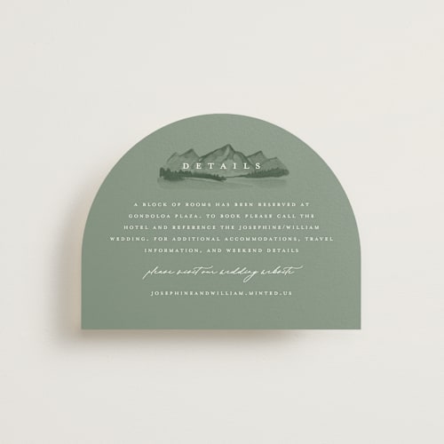 This is a pine enclosure cards with standard by Amy Kross called mountain ridge printing on signature in standard