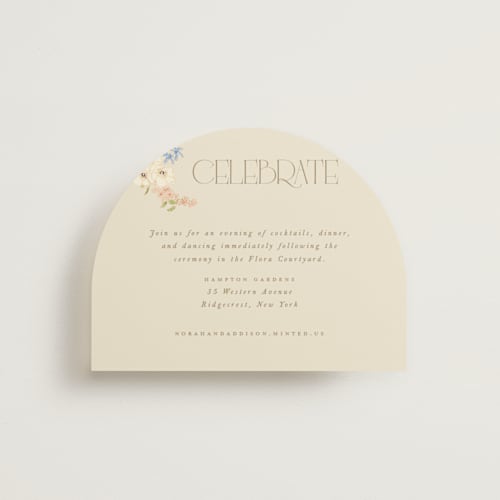 This is a sherbert foil stamped wedding invitations with foil pressed by Leah Bisch called in the garden printing on signature in standard