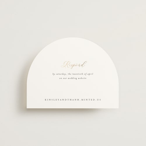 This is a classique rsvp cards with foil pressed by Design Lotus called you & me printing on signature in standard