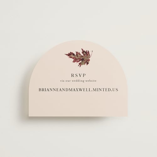 This is a autumn rsvp cards with foil pressed by Itsy Belle Studio called autumn leafs printing on signature in standard