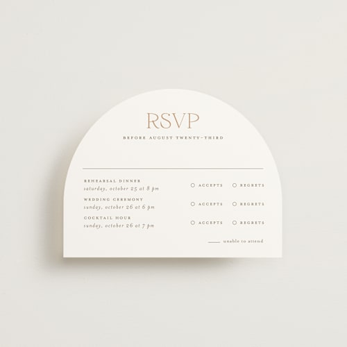 This is a chiffon rsvp cards with standard by chocomocacino called kouignette printing on signature in standard