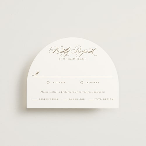 This is a chiffon rsvp cards with standard by Everett Paper Goods called avalon printing on signature in standard