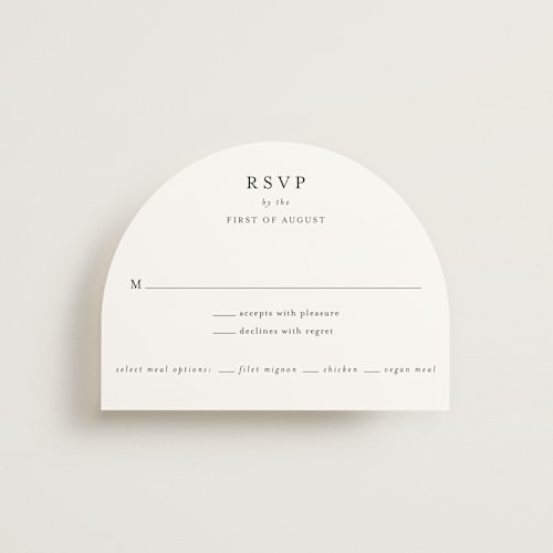 This is a cotton rsvp cards with standard by Stacey Meacham called cedar creek printing on signature in standard