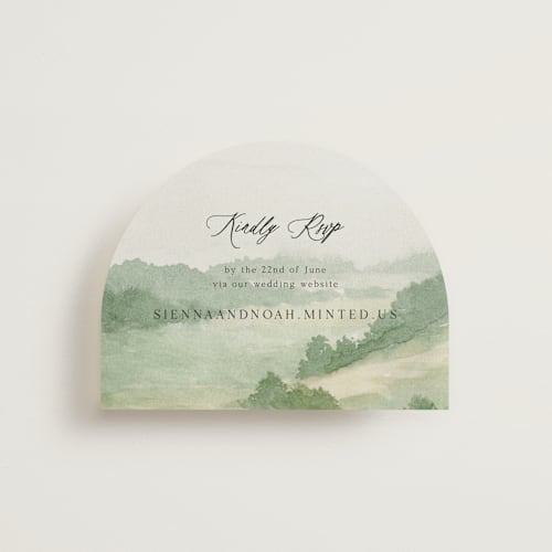 This is a meadow rsvp cards with standard by Elly called the vow printing on signature in standard