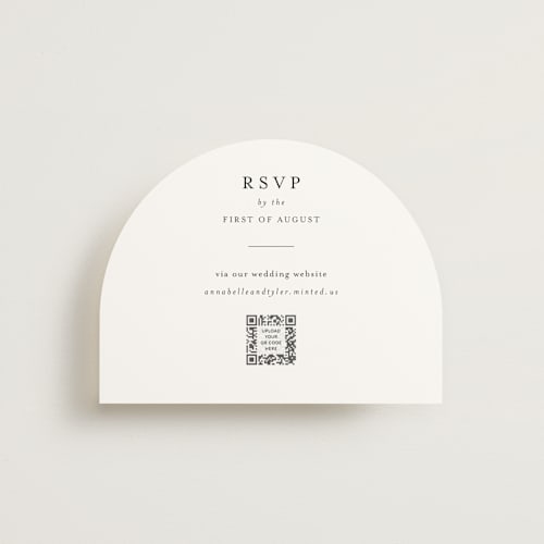 This is a cotton rsvp cards with standard by Stacey Meacham called cedar creek printing on signature in standard