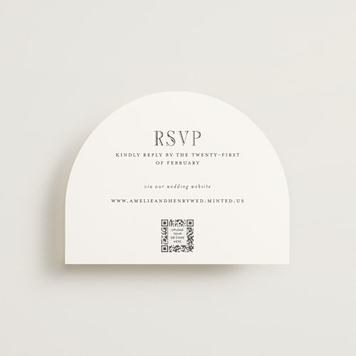 This is a tuxedo rsvp cards with standard by Megan Davis called hepburn printing on signature in standard
