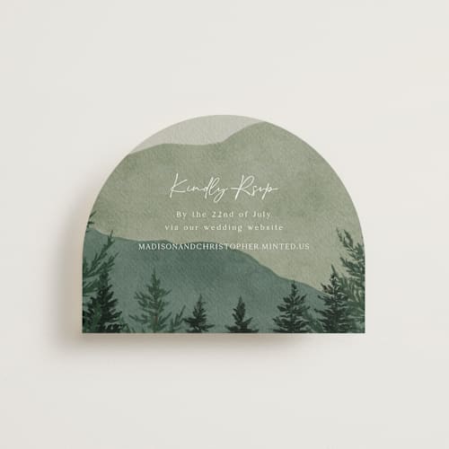 This is a jade rsvp cards with standard by Elly called the forest printing on signature in standard