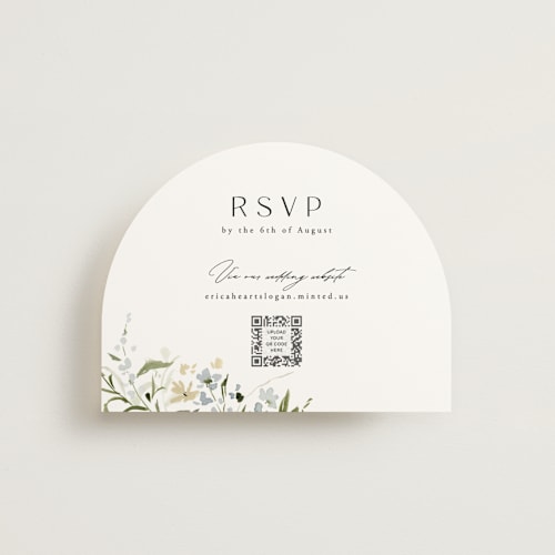 This is a lily rsvp cards with standard by Everett Paper Goods called fleur printing on signature in standard