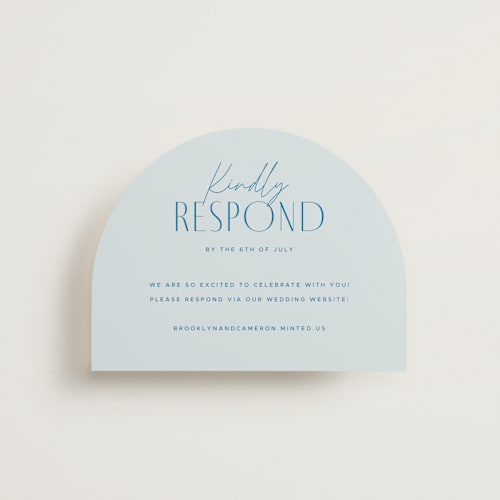 This is a sky rsvp cards with standard by Kelly Schmidt called arabilla overlap printing on signature in standard