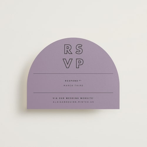 This is a verona sunset rsvp cards with standard by Blustery August called alaia printing on signature in standard