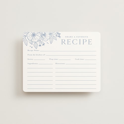 This is a nova bridal shower insert cards with standard by Kristen Smith called wild roses printing on signature in standard