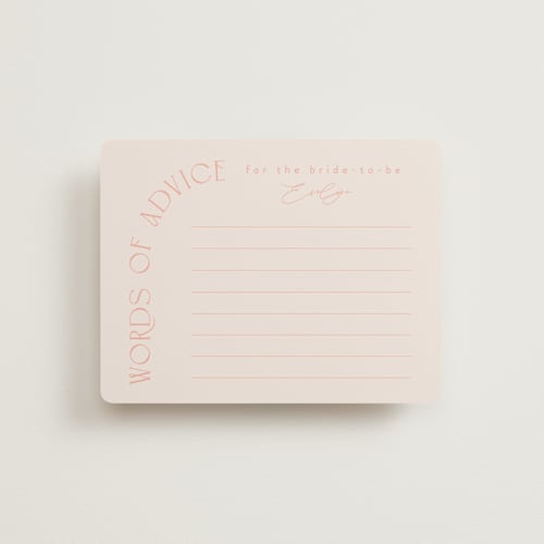 This is a blush bridal shower insert cards with standard by Angela Thompson called brunch & bubbles printing on signature in standard