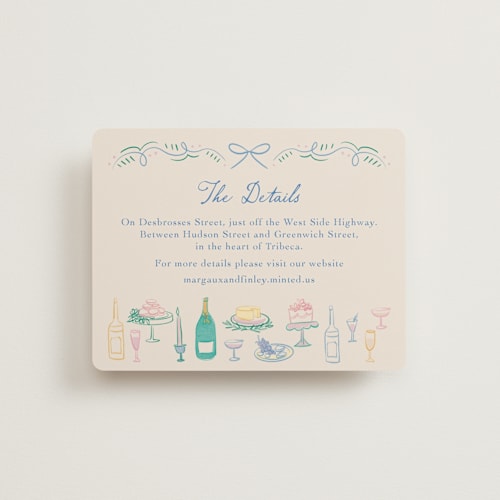 This is a pastel enclosure cards with standard by Elly called dining printing on signature in standard