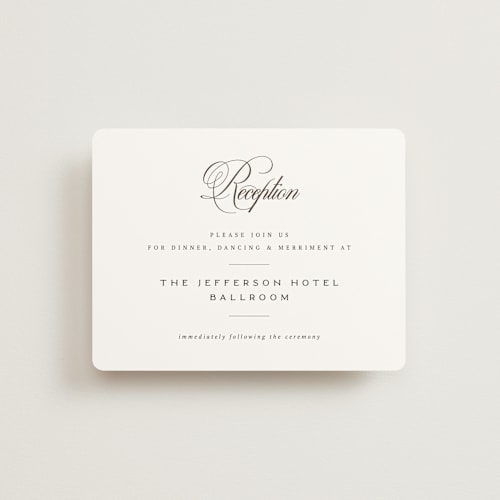 This is a tuxedo reception cards with standard by Orasie called side by side printing on signature in standard
