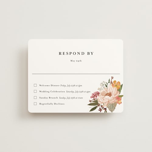 This is a summer rsvp cards with foil pressed by Susan Moyal called harmony printing on signature in standard
