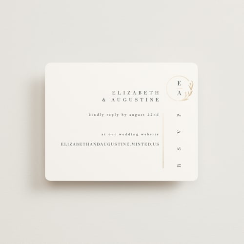 This is a midnight rsvp cards with foil pressed by Ana de Sousa called for eternity printing on signature in standard