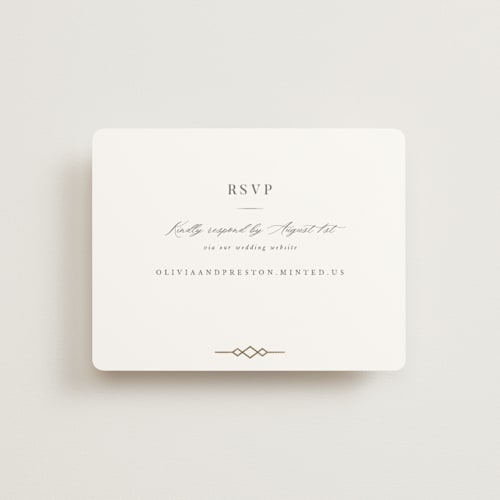 This is a opal rsvp cards with foil pressed by Robert and Stella called regent printing on signature in standard