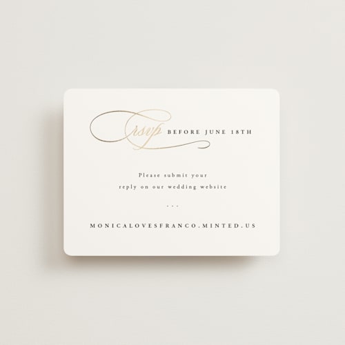 This is a cloud rsvp cards with foil pressed by Hooray Creative called and centered printing on signature in standard