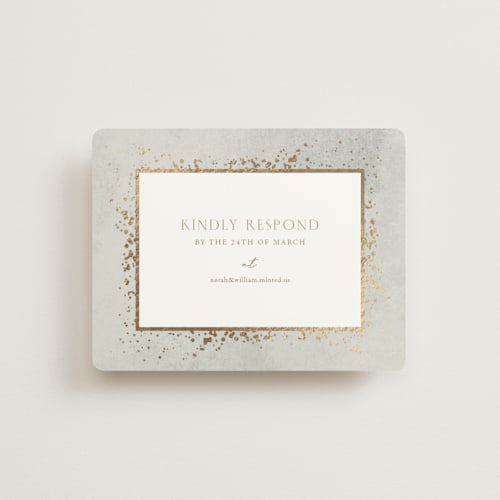 This is a dove rsvp cards with foil pressed by Meggy Masters called effervescent printing on signature in standard