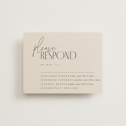 This is a natural rsvp cards with standard by Kelly Schmidt called layered printing on signature in standard