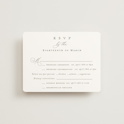 This is a cotton rsvp cards with standard by Amy Kross called overlapping printing on signature in standard