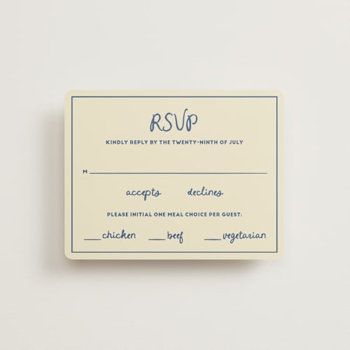 This is a sea rsvp cards with standard by Ani Somi called big heart wedding printing on signature in standard