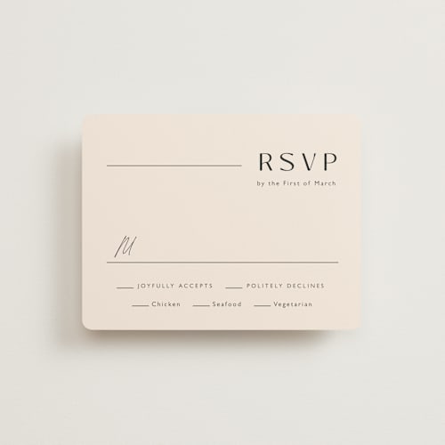 This is a creampuff rsvp cards with standard by Carolyn MacLaren called modern aligned printing on signature in standard