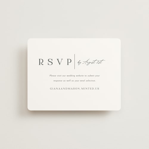 This is a snow rsvp cards with standard by Kaydi Bishop called sector printing on signature in standard