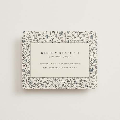 This is a almond rsvp cards with standard by Stephanie Hawkes called hansen printing on signature in standard