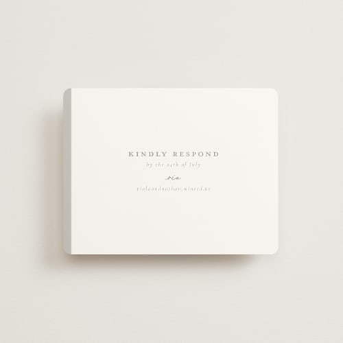 This is a dove rsvp cards with standard by Meggy Masters called overlay printing on signature in standard