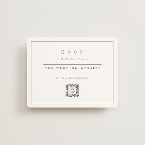 This is a cotton rsvp cards with standard by Stacey Meacham called warm affection printing on signature in standard