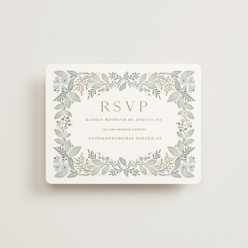 This is a meadow rsvp cards with standard by Kristen Smith called wild flora printing on signature in standard