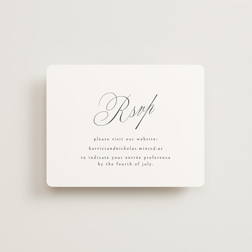 This is a noir slate rsvp cards with standard by Ana de Sousa called written with love printing on signature in standard