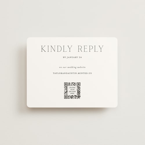This is a cotton rsvp cards with standard by Vanessa Doyle called in love printing on signature in standard