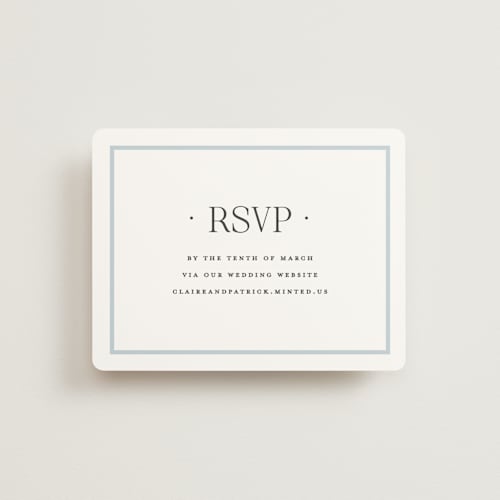 This is a hydrangea rsvp cards with standard by Carolyn MacLaren called dotted classic printing on signature in standard