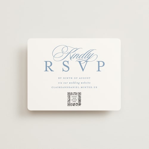 This is a sky rsvp cards with standard by Creo Study called aristocratic printing on signature in standard