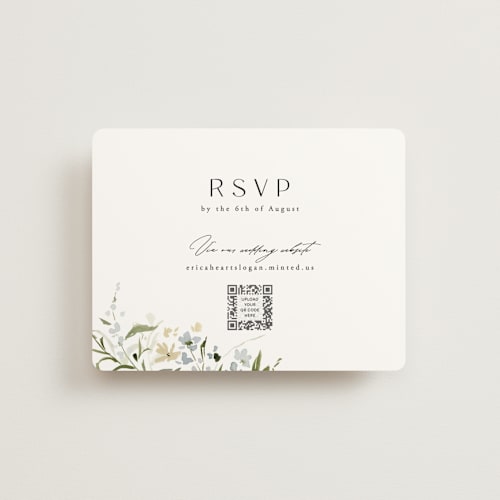 This is a lily rsvp cards with standard by Everett Paper Goods called fleur printing on signature in standard