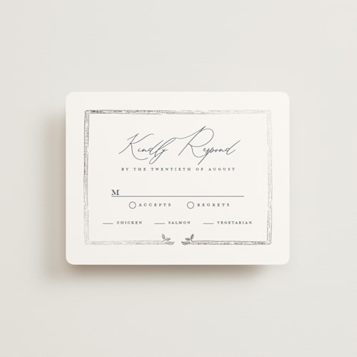 This is a deep sea rsvp cards with foil pressed by Leah Bisch called reflection printing on signature in standard